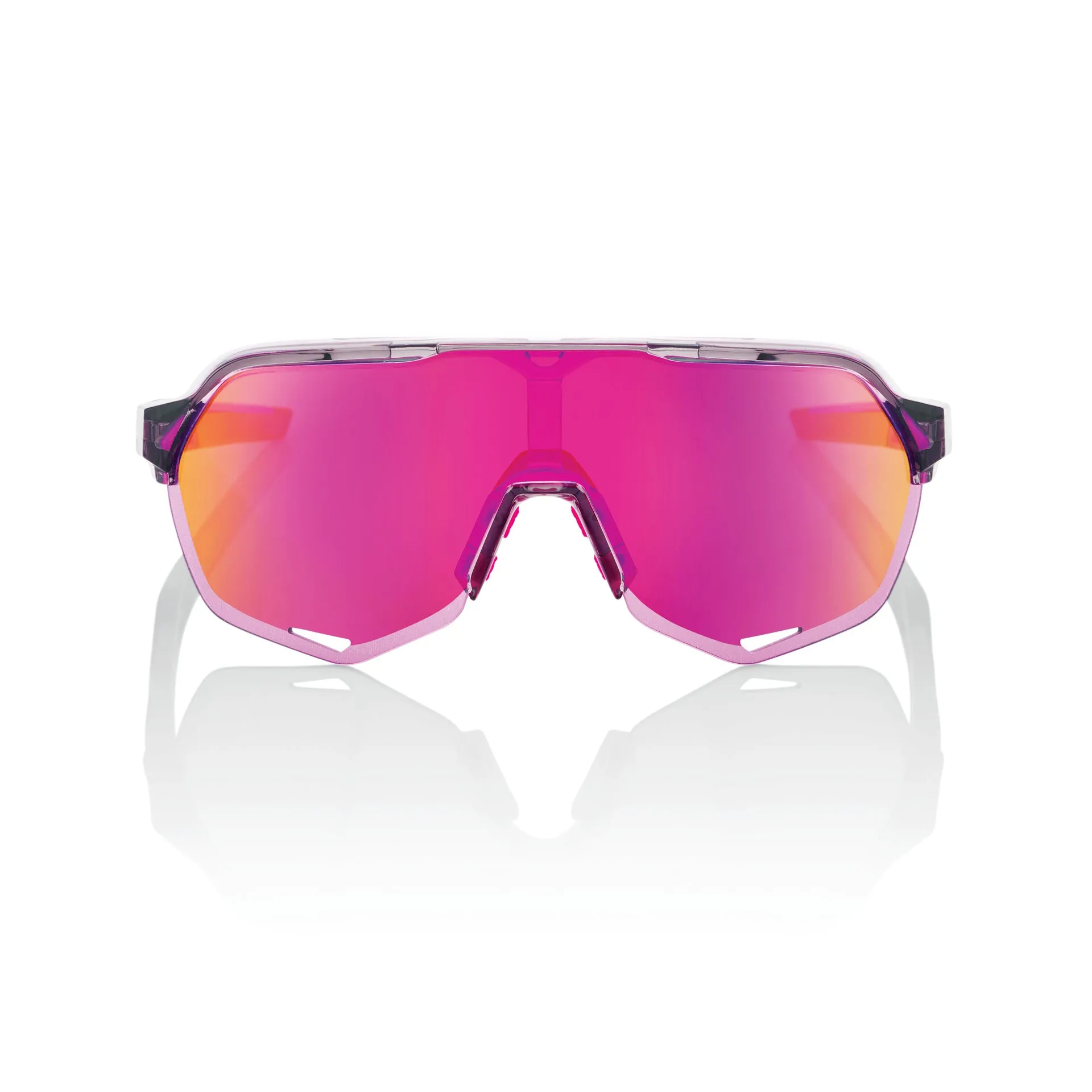 100% S2 Cycling Sunglasses - Translucent Polished Grey - Purple Mirror