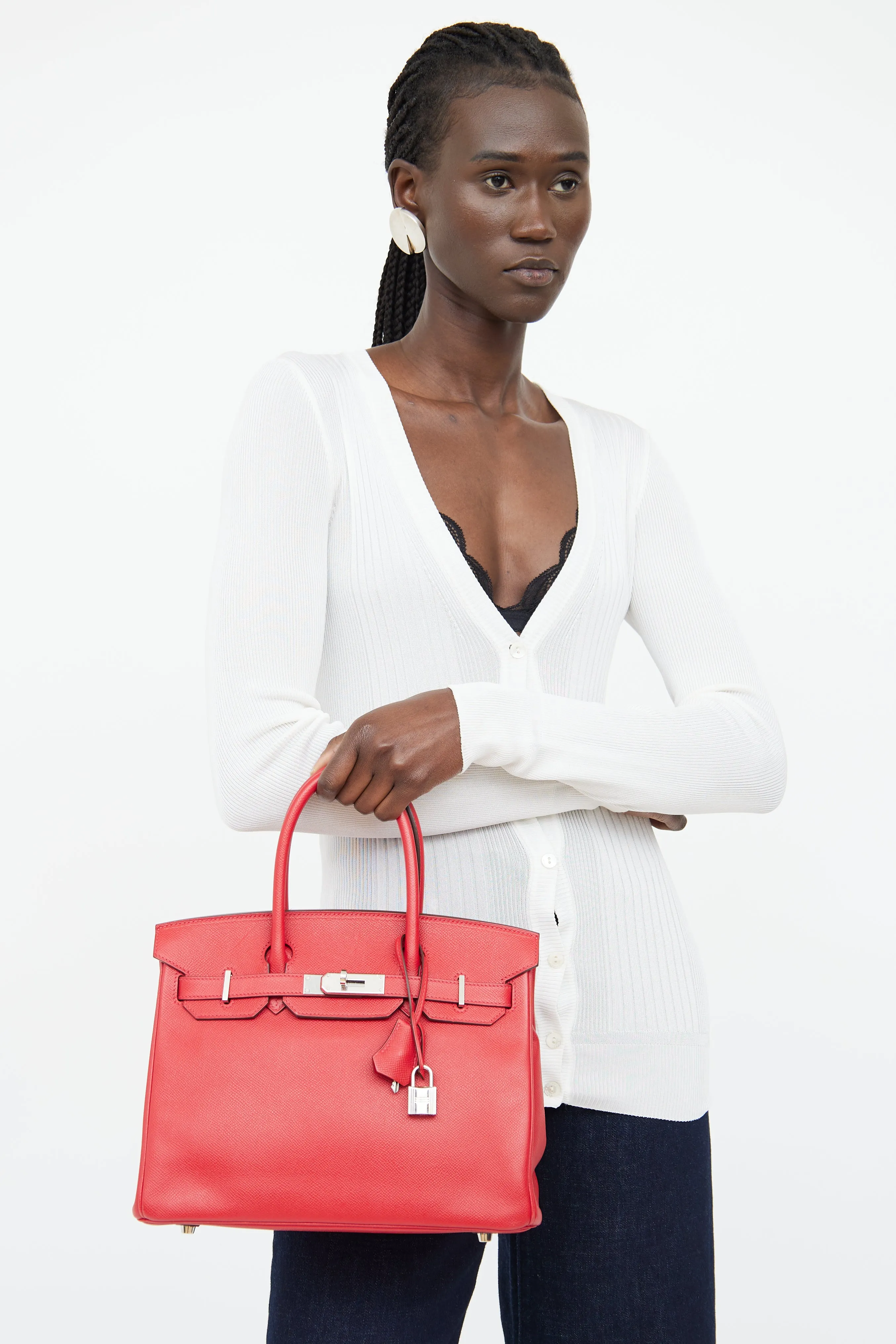 2019 Epsom Rouge De Coeur Birkin 30 Bag