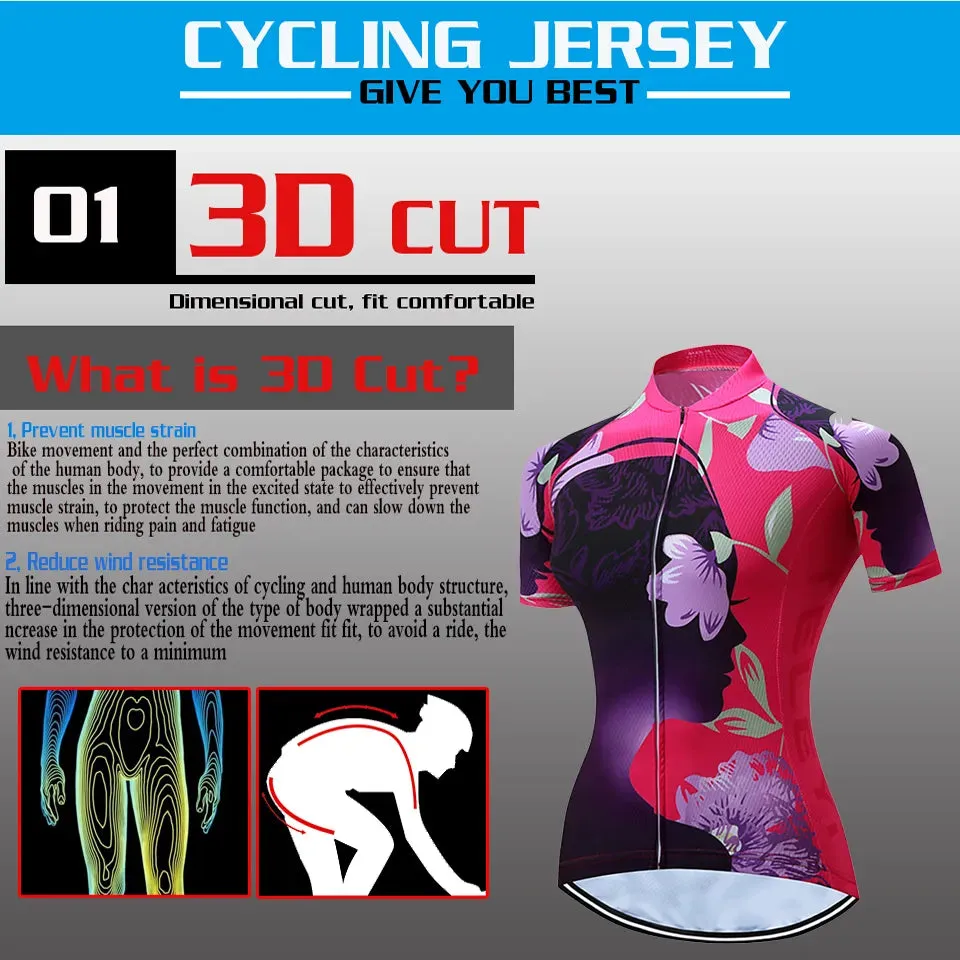 2023 Jersey Set Short Sleeve Cycling Clothes Riding Clothing Fashion Leisure Bike Wear Women MTB Women Breathable Quick-Dry