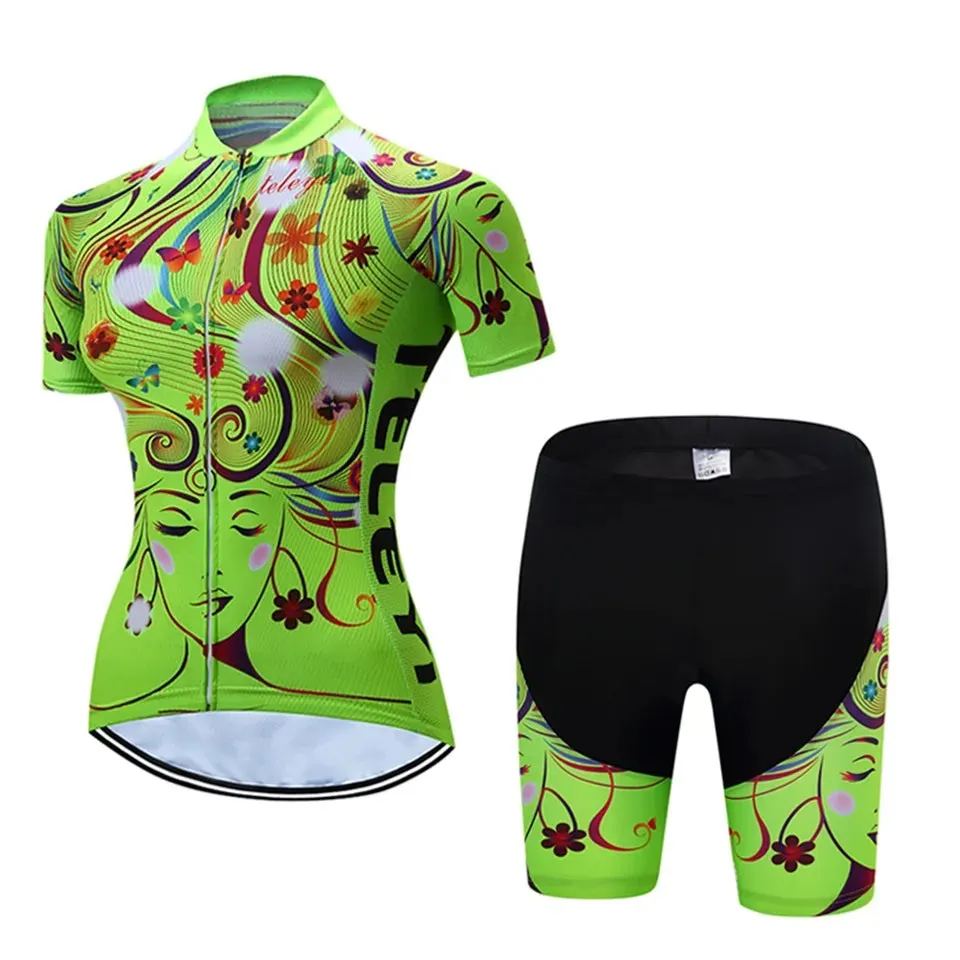 2023 Jersey Set Short Sleeve Cycling Clothes Riding Clothing Fashion Leisure Bike Wear Women MTB Women Breathable Quick-Dry