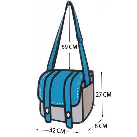 2D Cartoon Messenger Bag