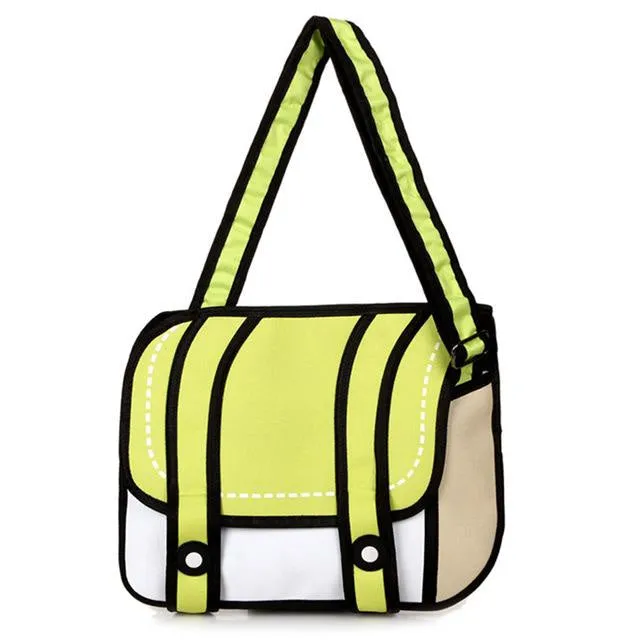 2D Cartoon Messenger Bag