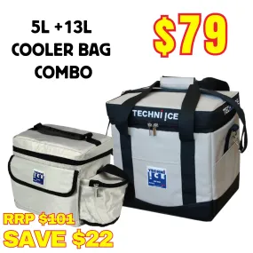 5L   13L Techni Ice High Performance Cooler Bag Combo - Grey *FRESH STOCK JUST ARRIVED