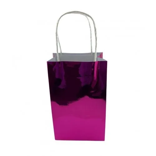 5pk Metallic Pink Paper Party Gift Bags