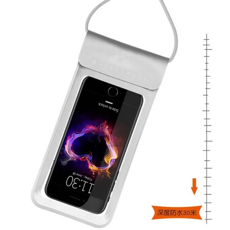 6.0 Waterproof Phone Case Cover Touchscreen Cellphone Dry Diving Bag Pouch with Neck Strap for iPhone Xiaomi Samsung Meizu