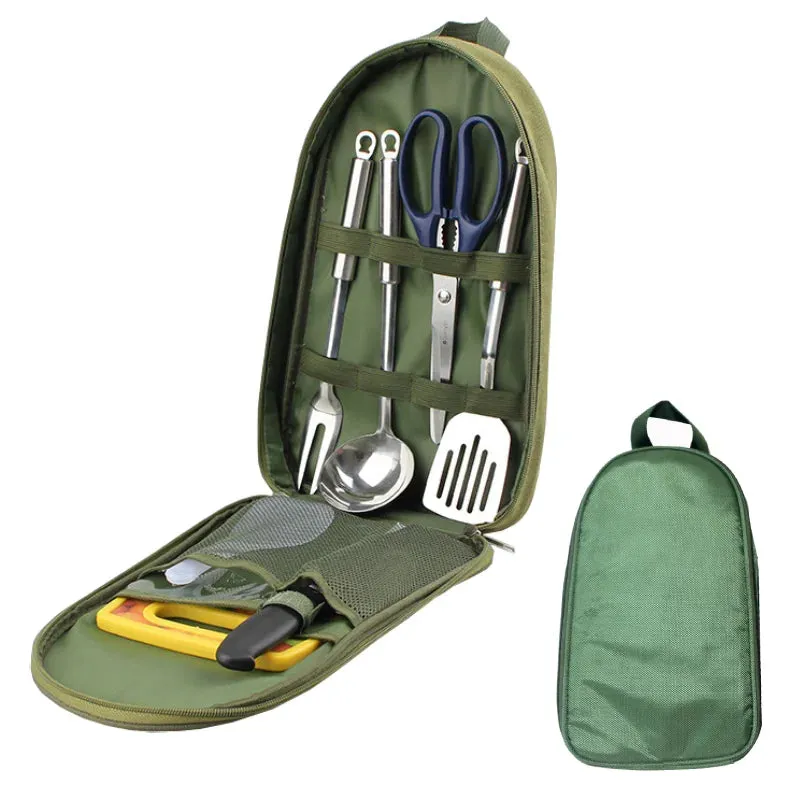 7-Piece Camping Kitchen Utensil Set with Carrying Bag