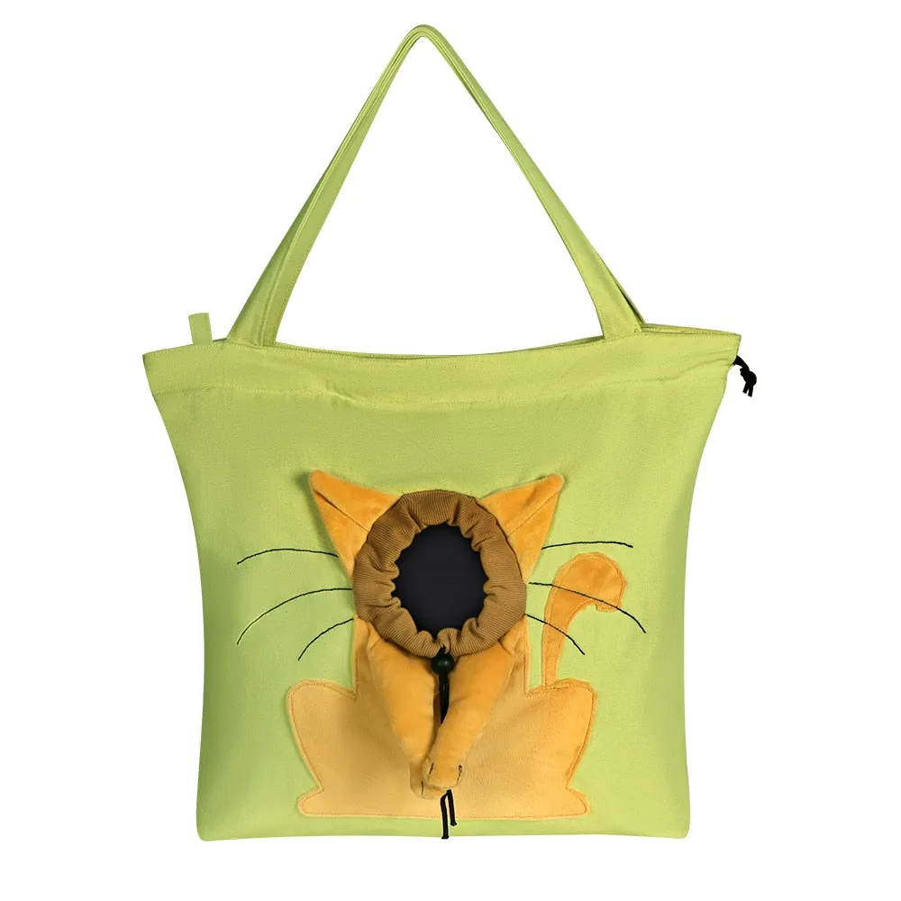 AnyWags Cat Handbag Yellow Green Soft Collar Pets Carrier Luggage Small Dog Travel Tote Bag With Safety Zippers