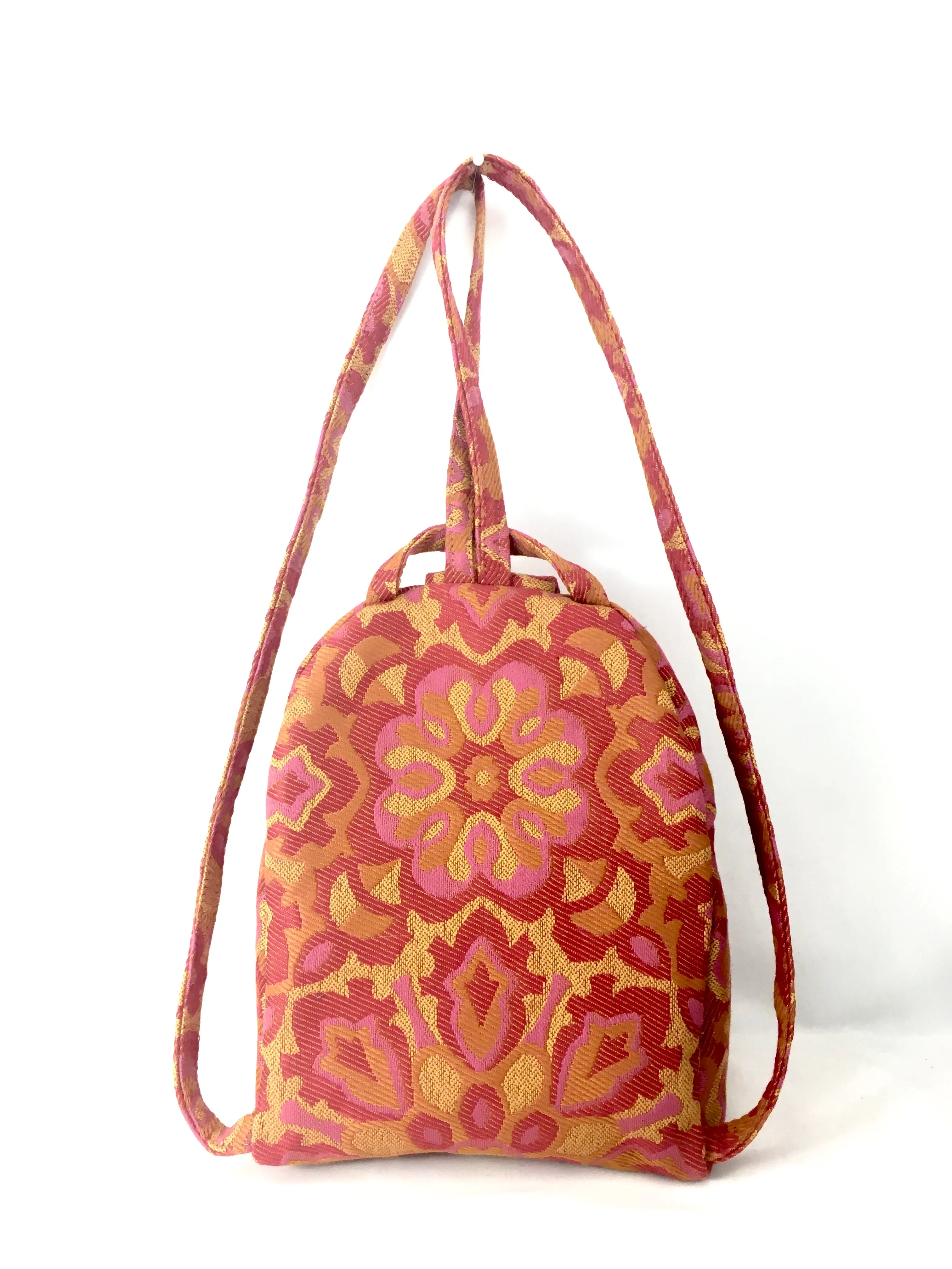 Backpack, Small, in Orange Sunshine Jacquard