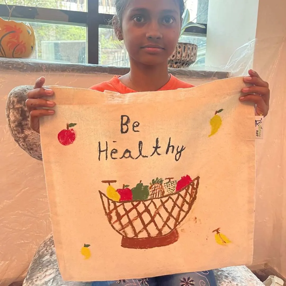 Be Healthy - Hand-painted Tote bag