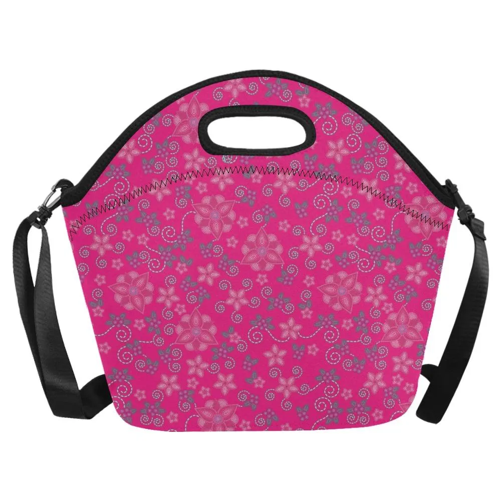 Berry Picking Pink Neoprene Lunch Bag/Large