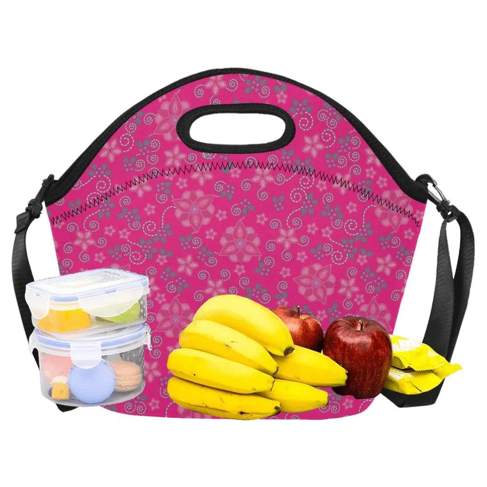 Berry Picking Pink Neoprene Lunch Bag/Large