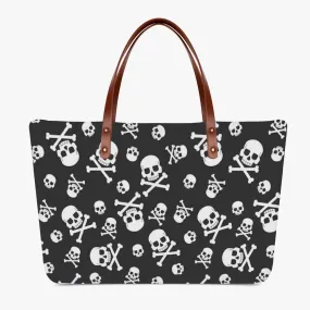 Black With White Skulls Classic Cloth Tote Bag