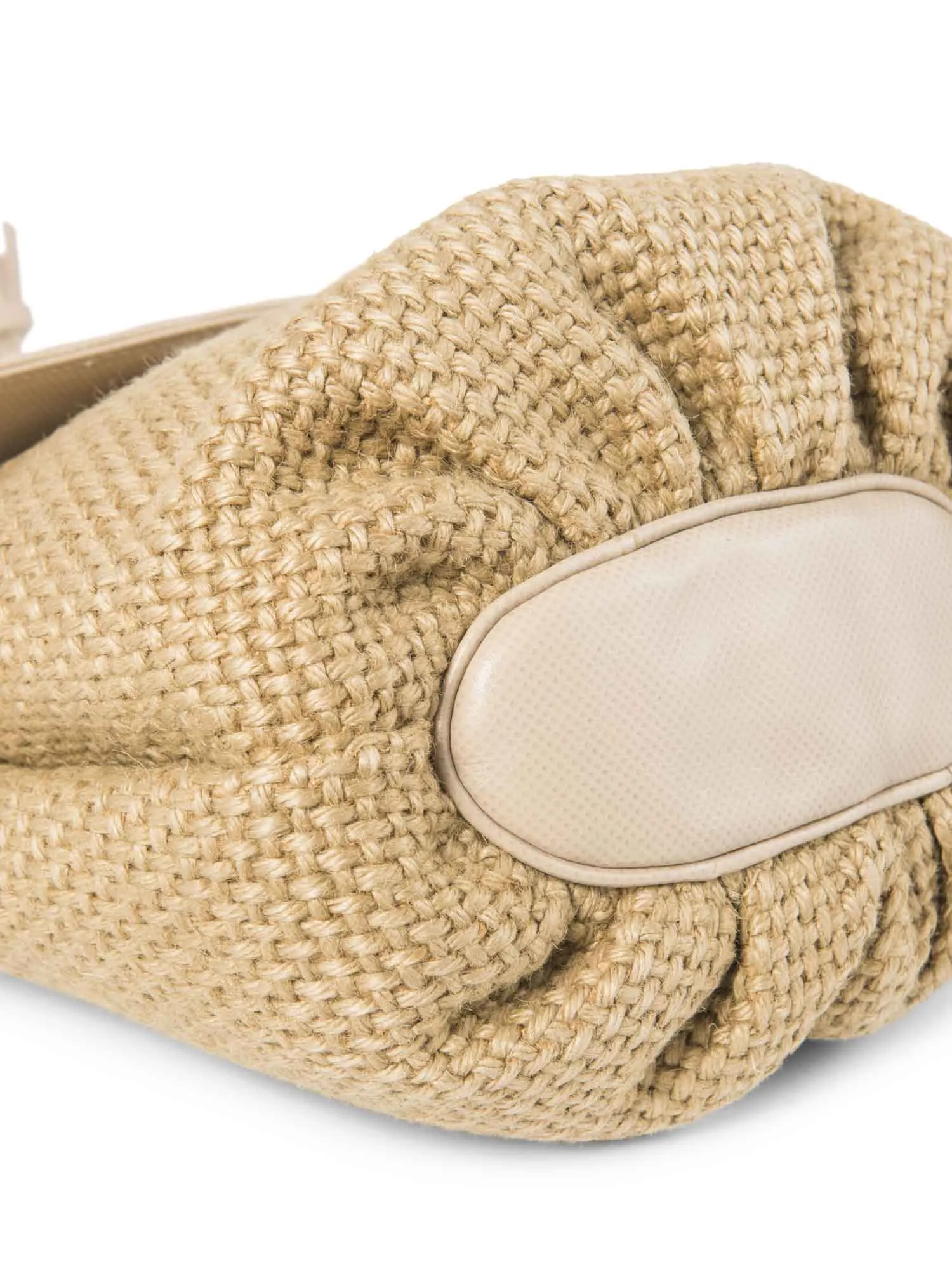 Bottega Veneta Vintage Raffia Flap Shoulder Bag Beige