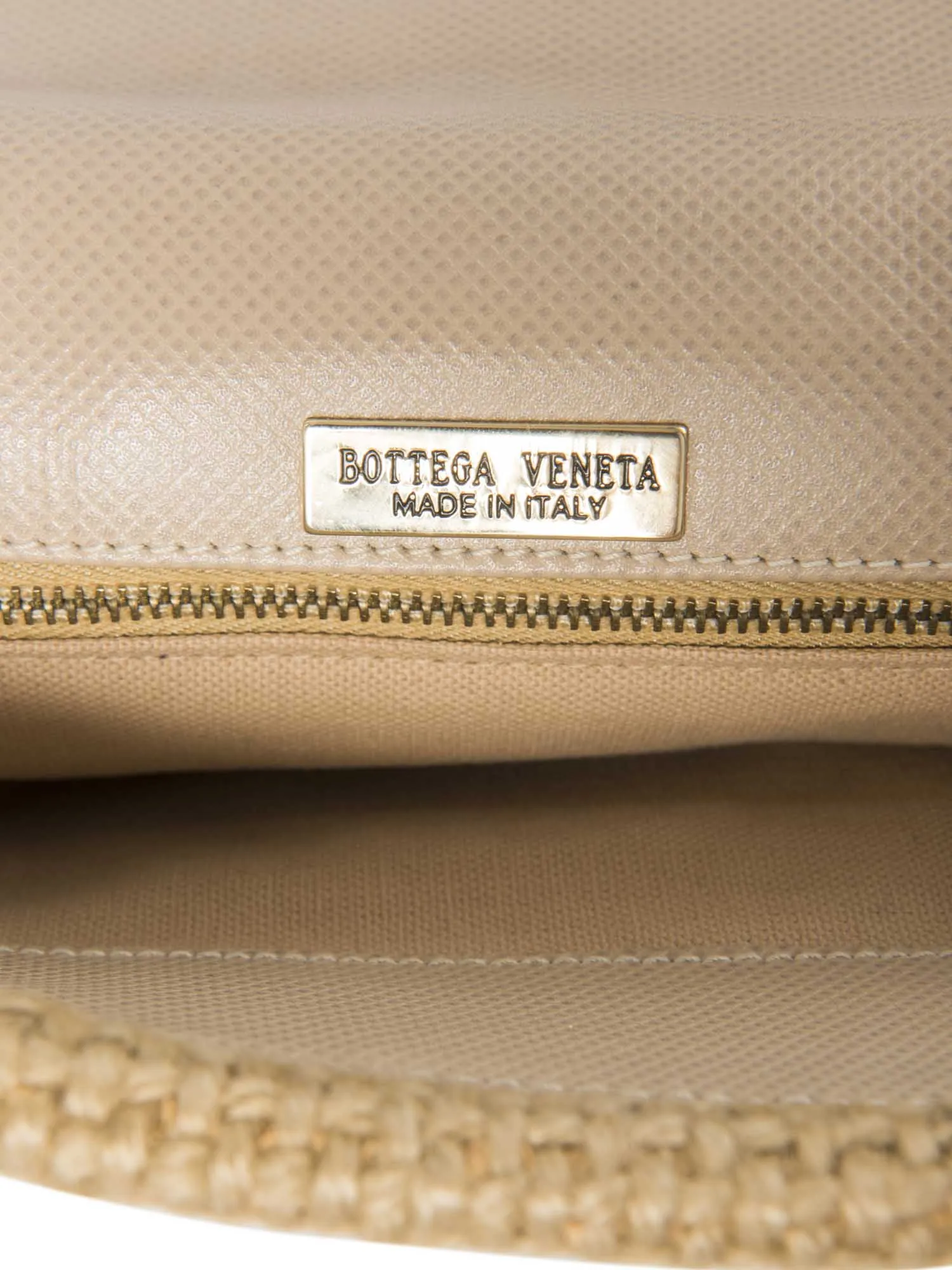 Bottega Veneta Vintage Raffia Flap Shoulder Bag Beige