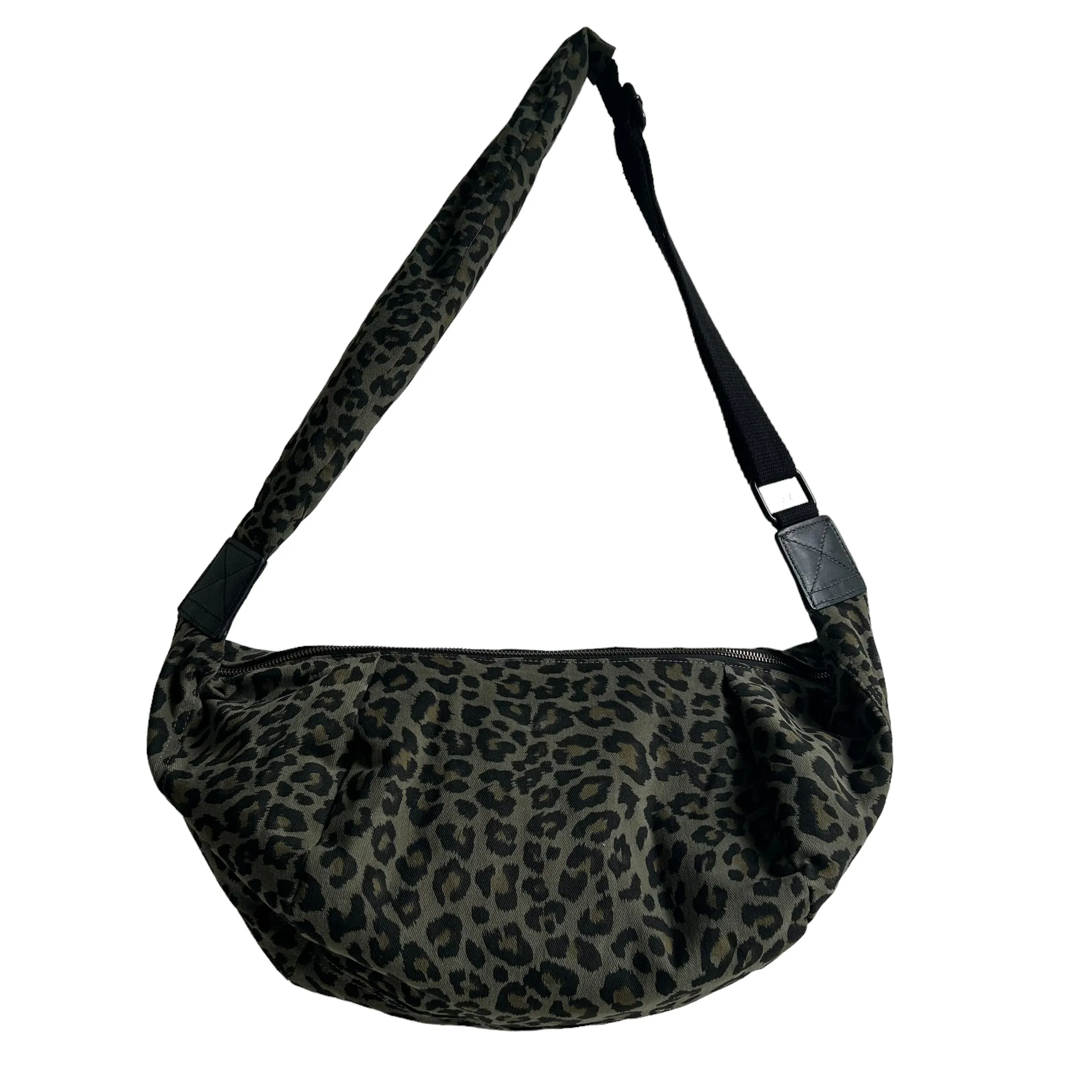 Brixton cross body sling bag - leopard print green - large