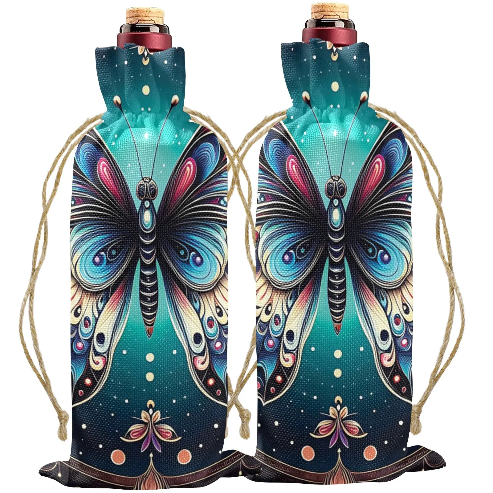 Butterfly awd447 Linen Wine Bottle Bag