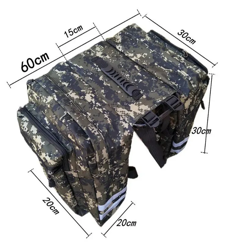 Camo Bike Big Double Pack Mountain Bike Bag Back Pack Bicycle Shelf Bag Camo Double Pack Riding Equipment