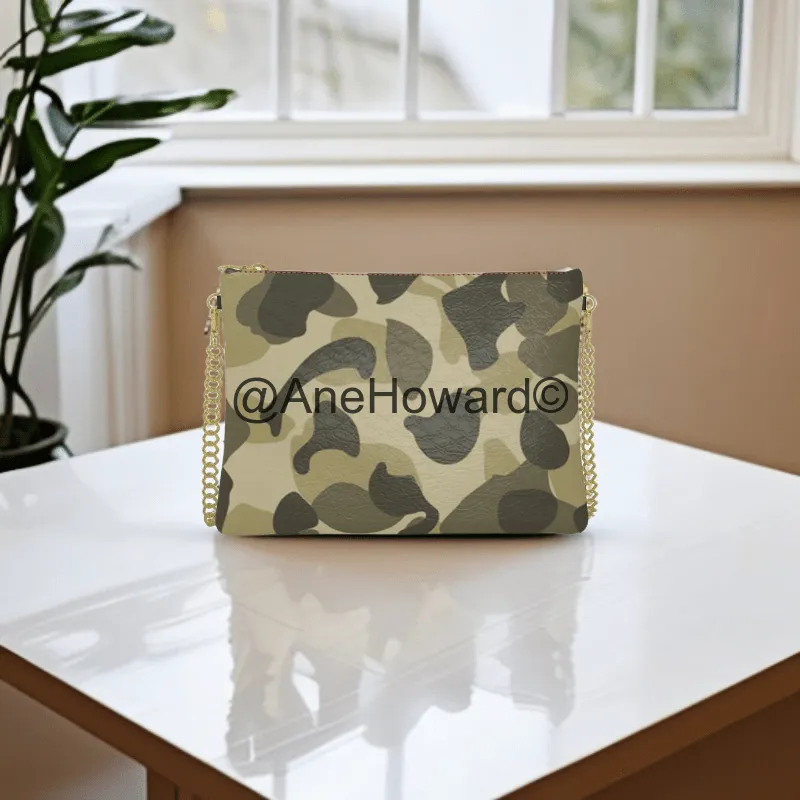 Camouflage - Vegan Leather Crossbody Bag With Chain