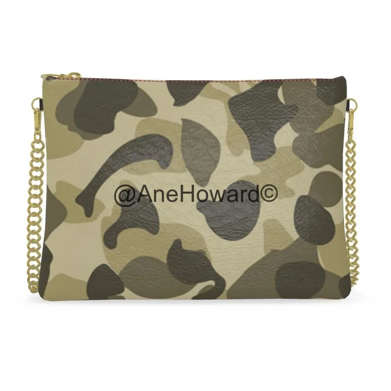 Camouflage - Vegan Leather Crossbody Bag With Chain