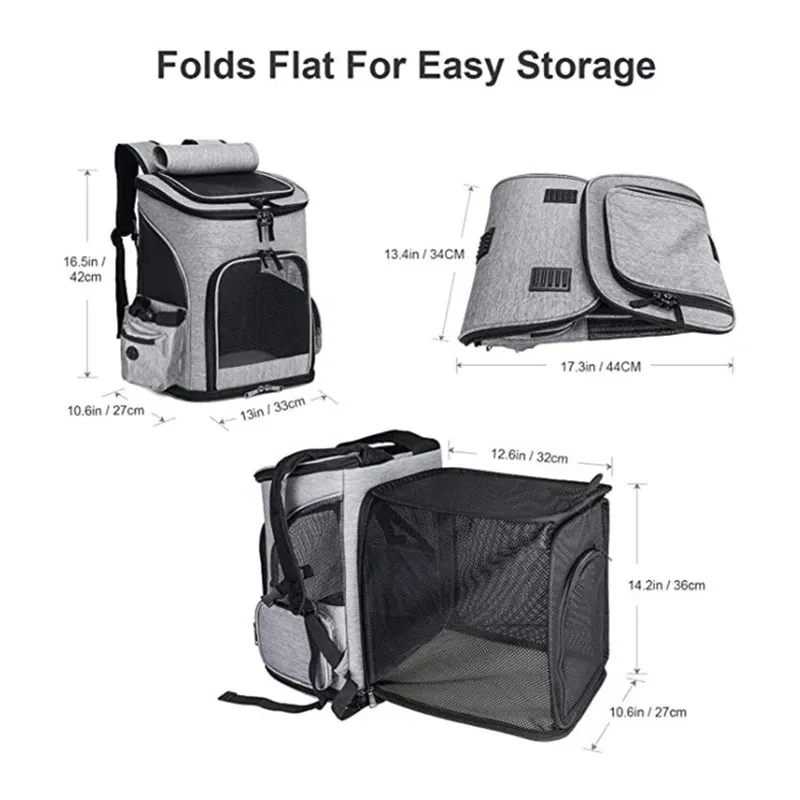 Cat Backpack Carrier Expandable Breathable Mesh Room Extension