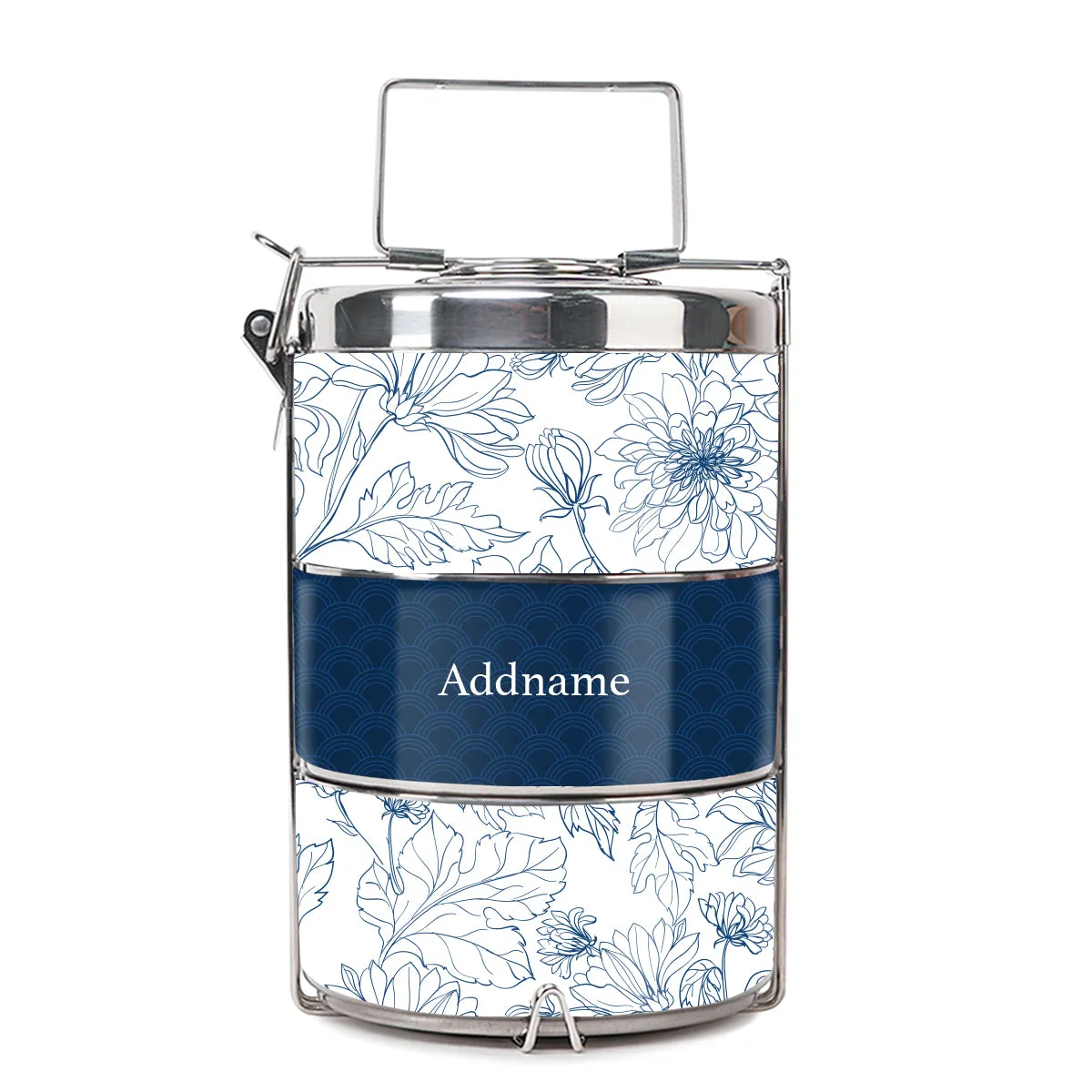 Chrysanths Artline Series 3-Tier Premium Small 11.5cm Tiffin Carrier [FREE Custom Add Name]