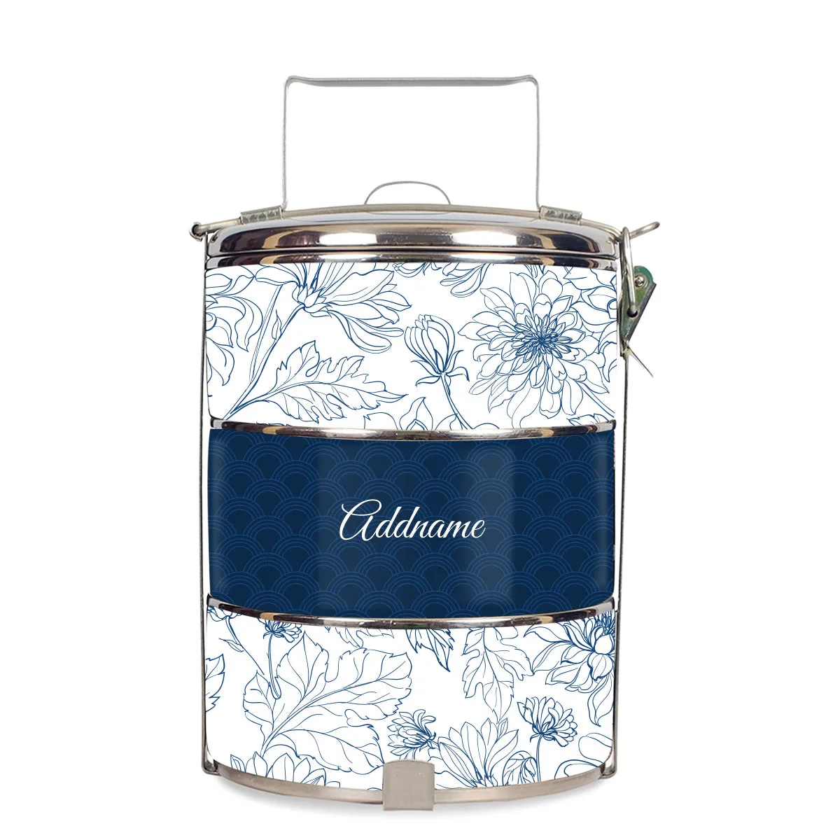 Chrysanths Artline Series 3-Tier Standard Small 12cm Tiffin Carrier [FREE Custom Add Name]