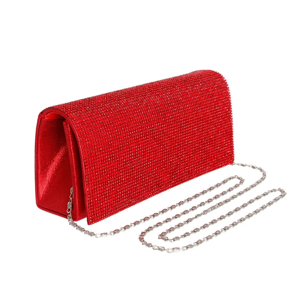 Clutch Red Rhinestone Evening Bag for Women