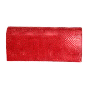 Clutch Red Rhinestone Evening Bag for Women