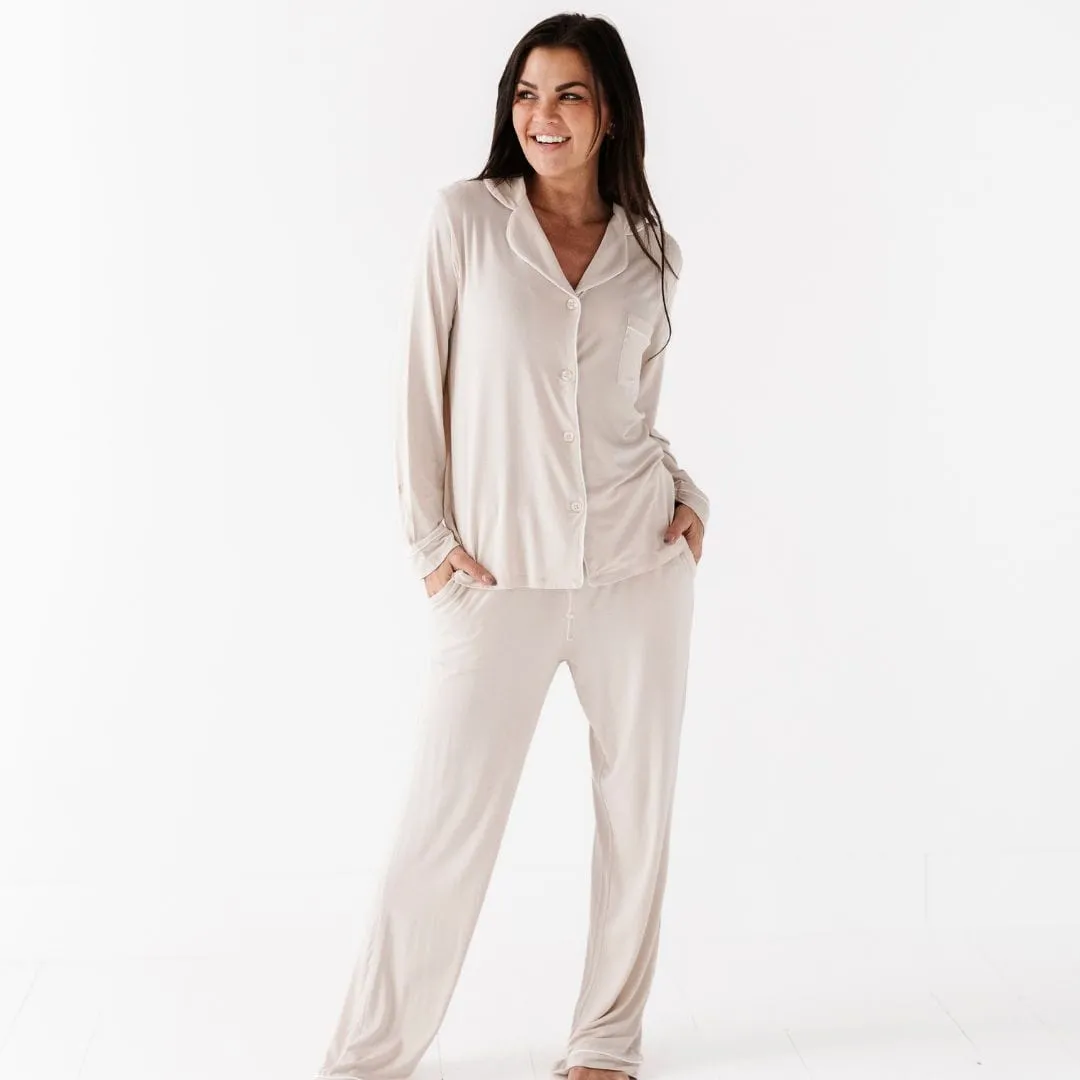 Cream Puff Women's Collar Shirt & Pants Set