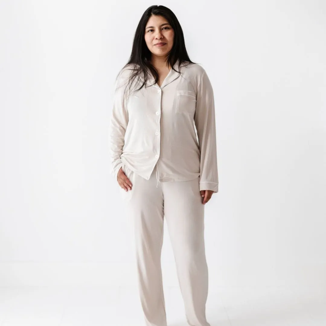 Cream Puff Women's Collar Shirt & Pants Set