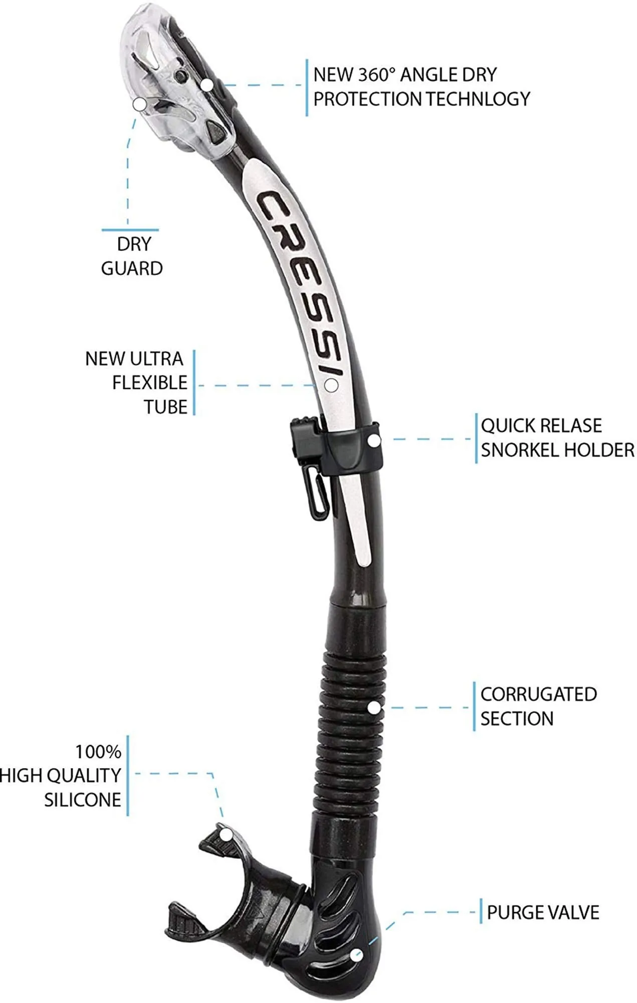 Cressi Alpha Ultra Dry Snorkel