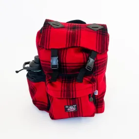 Day Pack - Bright Red Muted Plaid