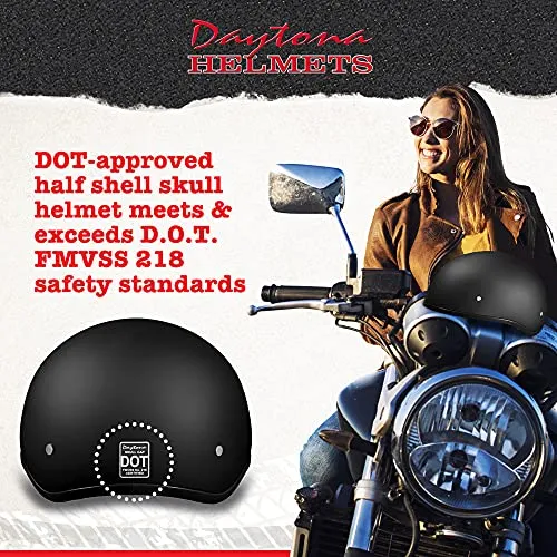 Daytona Helmets Half Skull Cap Motorcycle Helmet DOT Approved