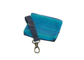 Denim Pouch Teal Striped