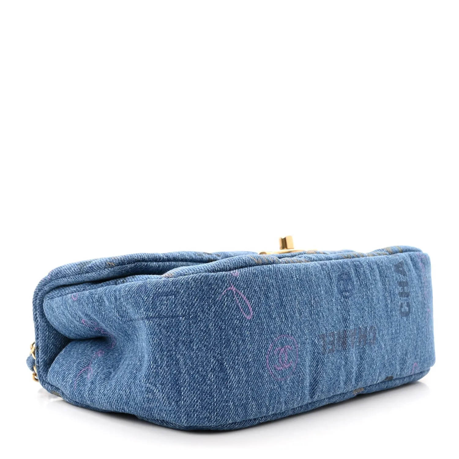 Denim Quilted Mini Denim Mood Rectangular Flap Blue Multicolor