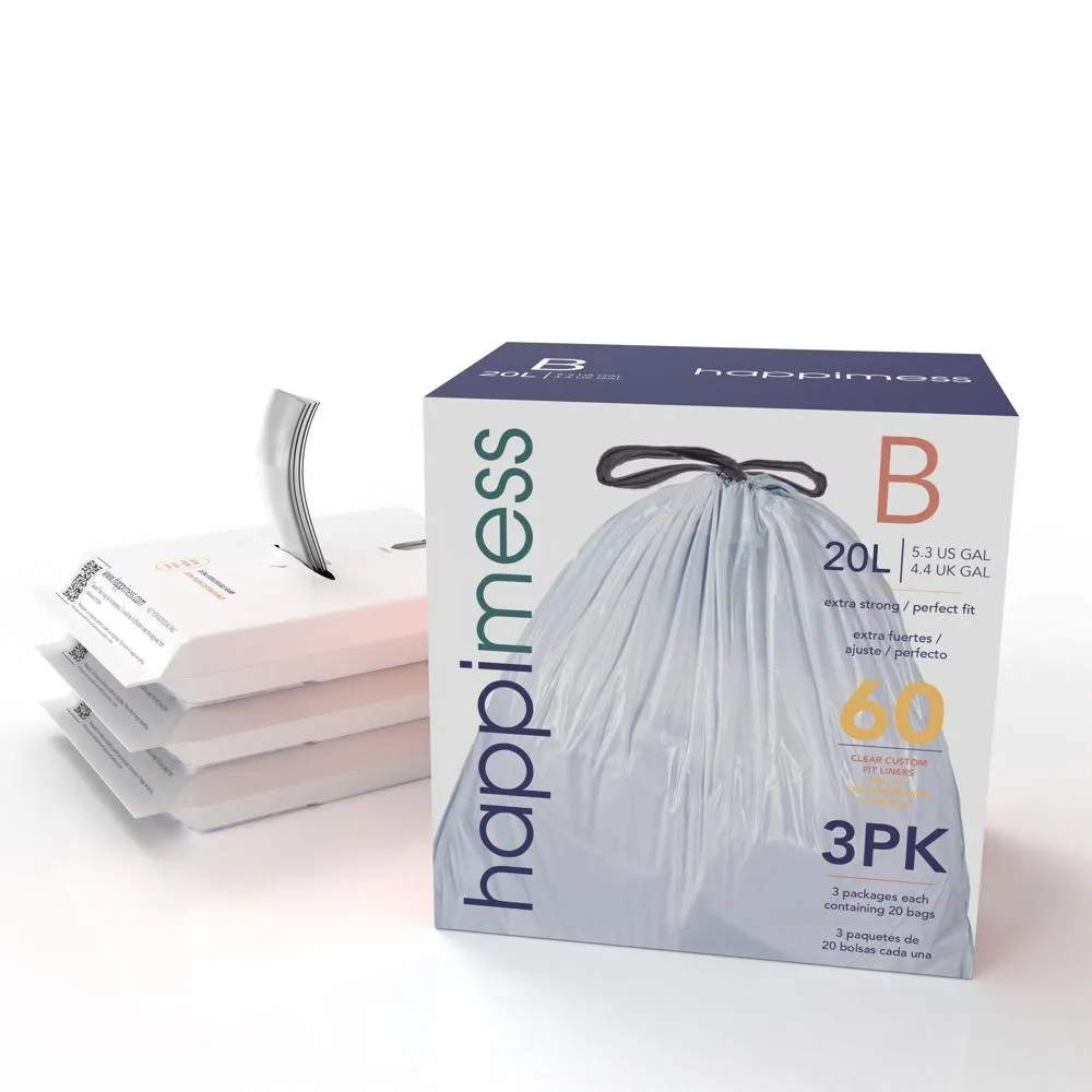 Drawstring Trash Bags/Can Liner (60-Count, 3-Packs of 20 Liners)