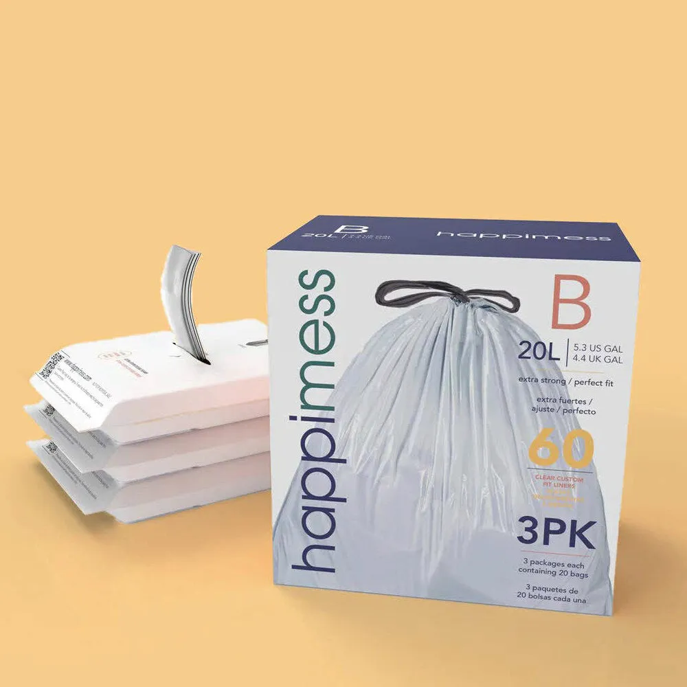 Drawstring Trash Bags/Can Liner (60-Count, 3-Packs of 20 Liners)