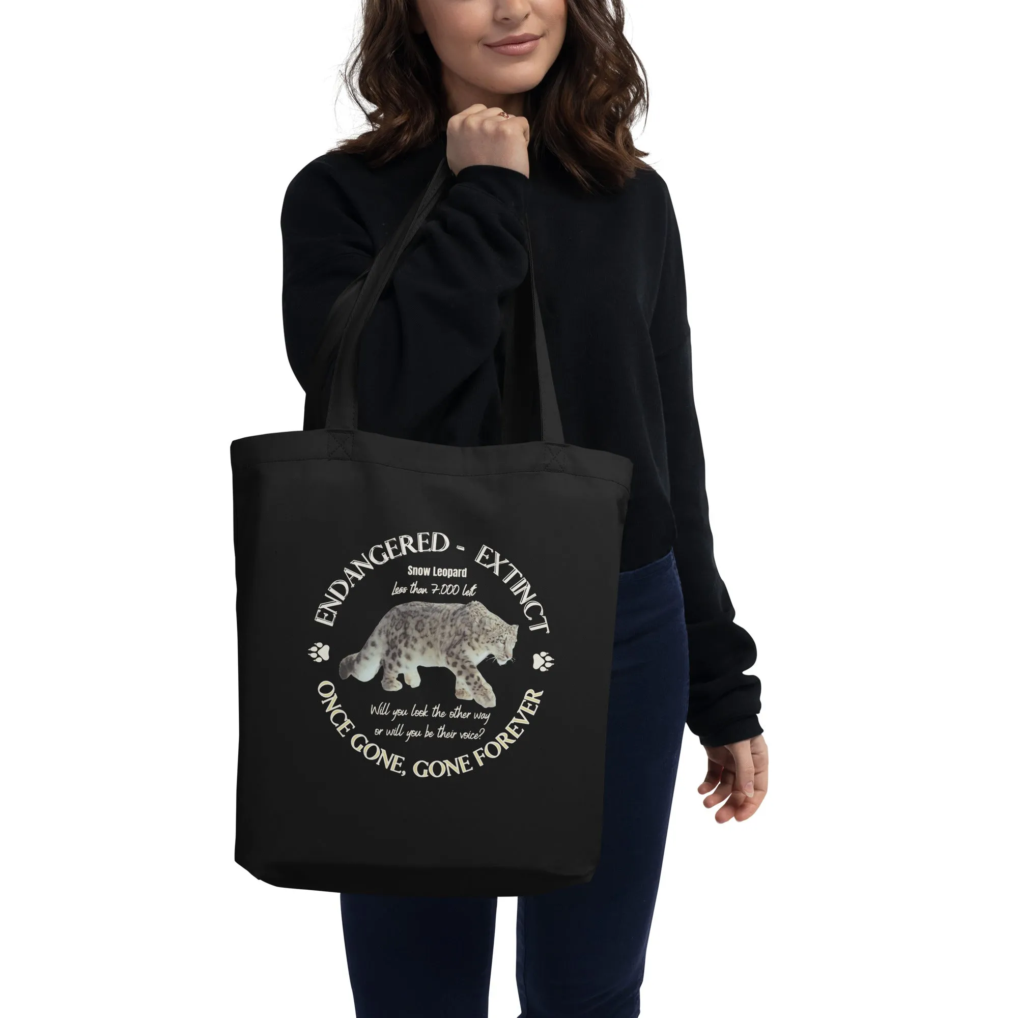 Eco Tote Bag, Snow Leopard's Voice