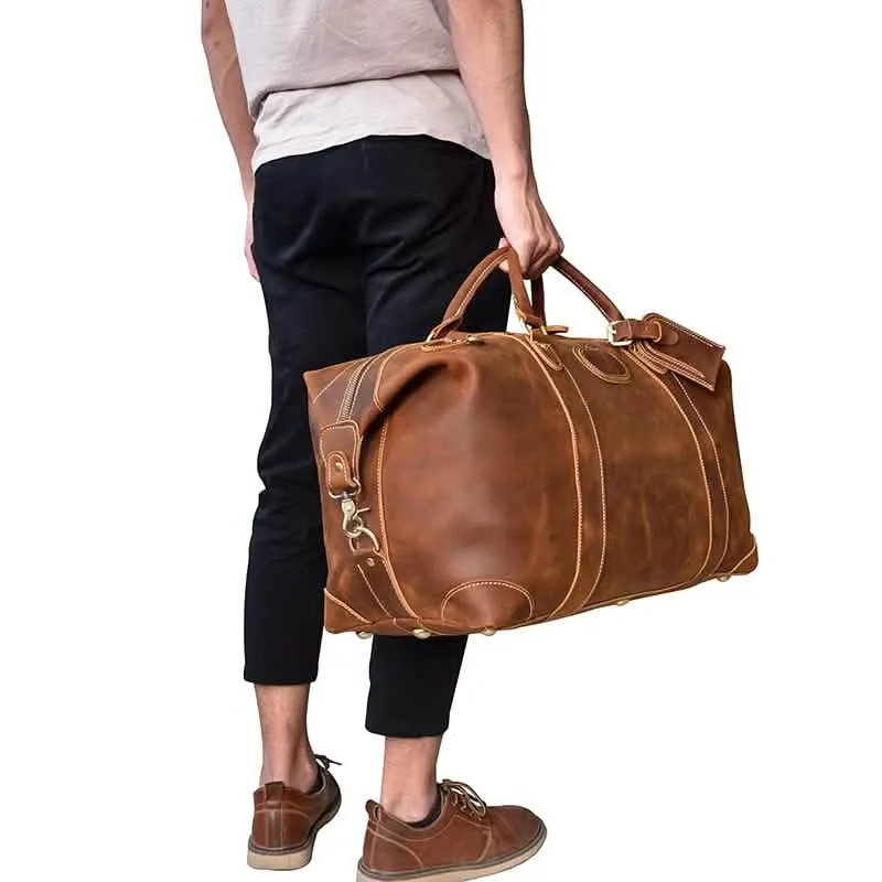 Eira Classic Leather Travel Duffle Bag