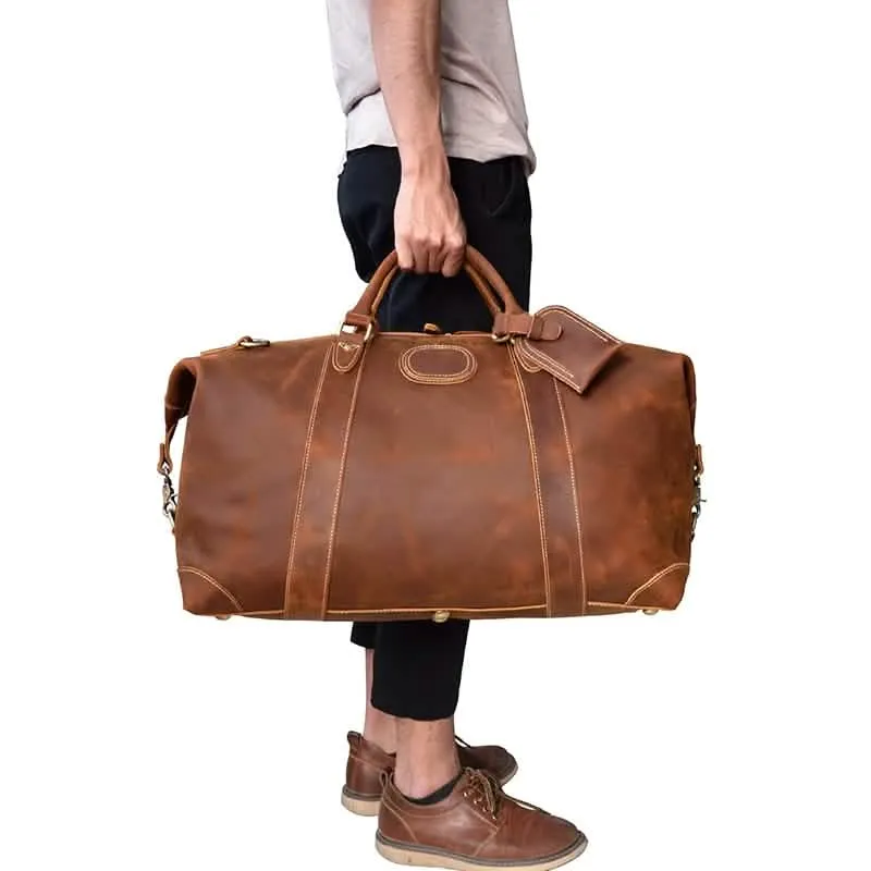 Eira Classic Leather Travel Duffle Bag