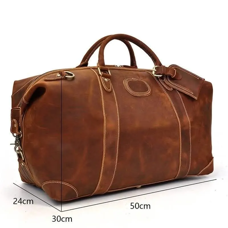 Eira Classic Leather Travel Duffle Bag