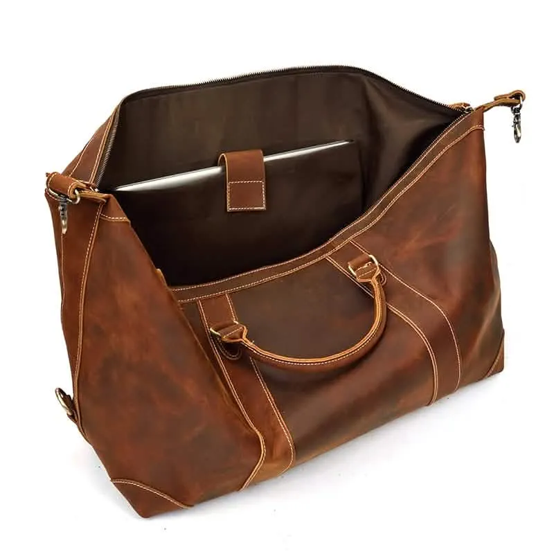 Eira Classic Leather Travel Duffle Bag