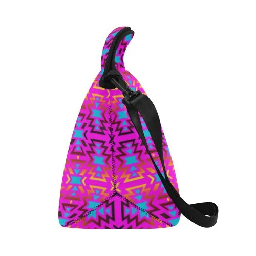 Fire Colors and Sky Cotton Candy Neoprene Lunch Bag/Large