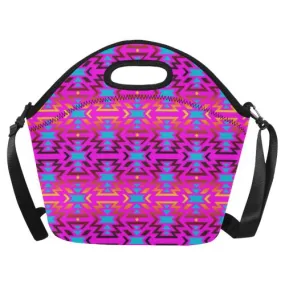 Fire Colors and Sky Cotton Candy Neoprene Lunch Bag/Large