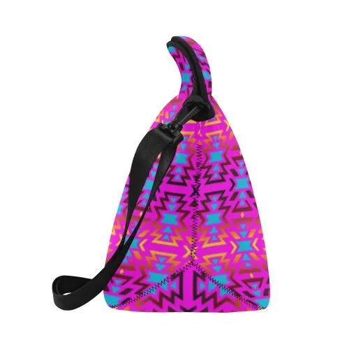 Fire Colors and Sky Cotton Candy Neoprene Lunch Bag/Large