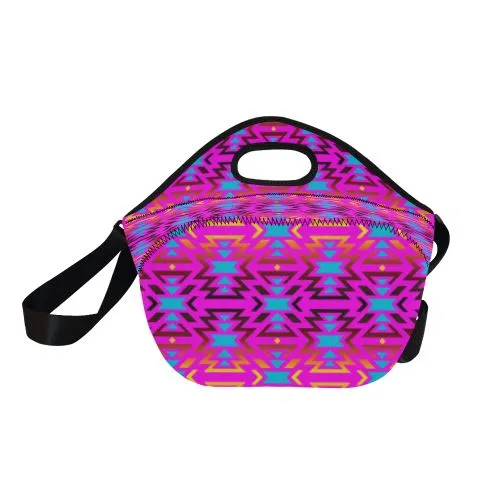 Fire Colors and Sky Cotton Candy Neoprene Lunch Bag/Large