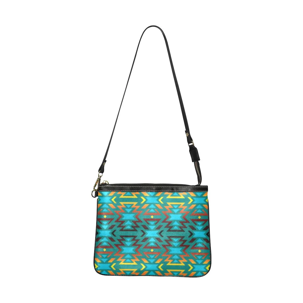 Fire Colors and Turquoise Teal Small Shoulder Bag