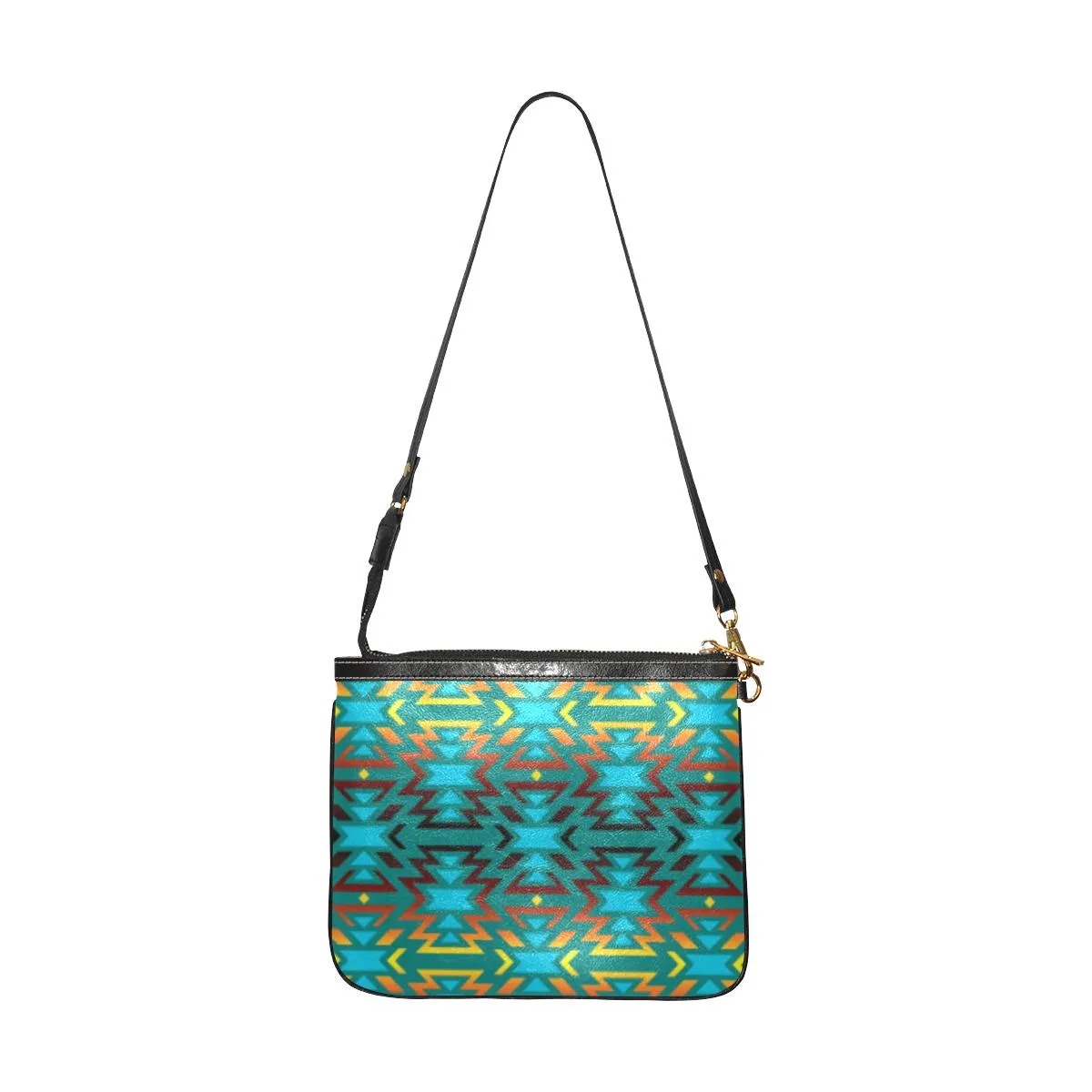 Fire Colors and Turquoise Teal Small Shoulder Bag