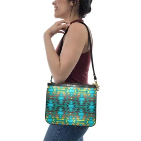 Fire Colors and Turquoise Teal Small Shoulder Bag