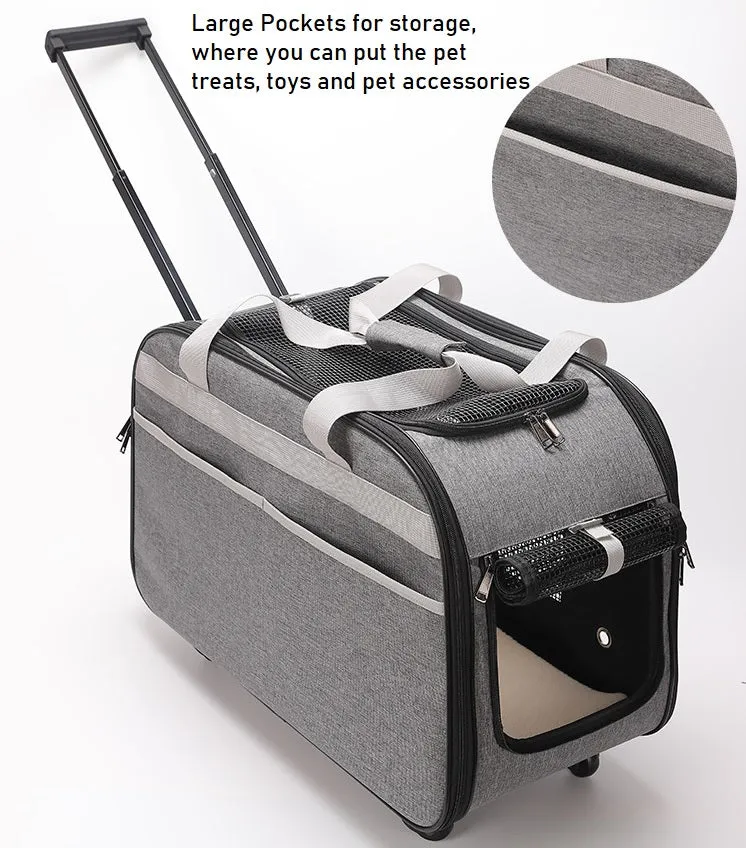 Four-wheel Foldable Easy Pulling Trolley Bag For Pets